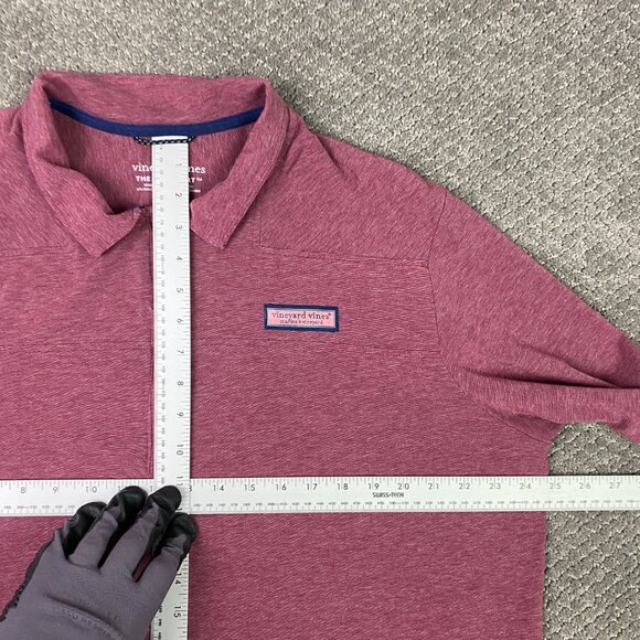 Vineyard Vines Shep Shirt Men's XL Jetty Red 1/4 Zip Performance 3/4 Sleeves - Picture 9 of 14